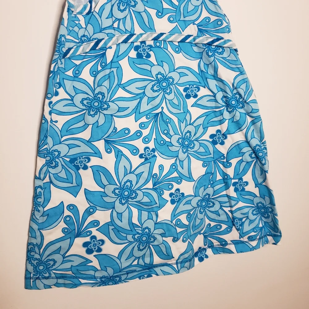 Hanna Andersson 100 / 4 Toddler Girl Blue Floral Patterned Retro Sun Dress